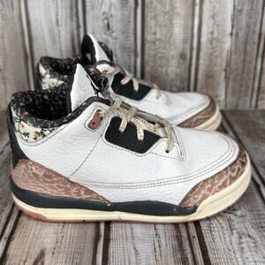 Air Jordan 3 Retro Toddler Kids 10C Red Stardust PS Shoes White Sneakers